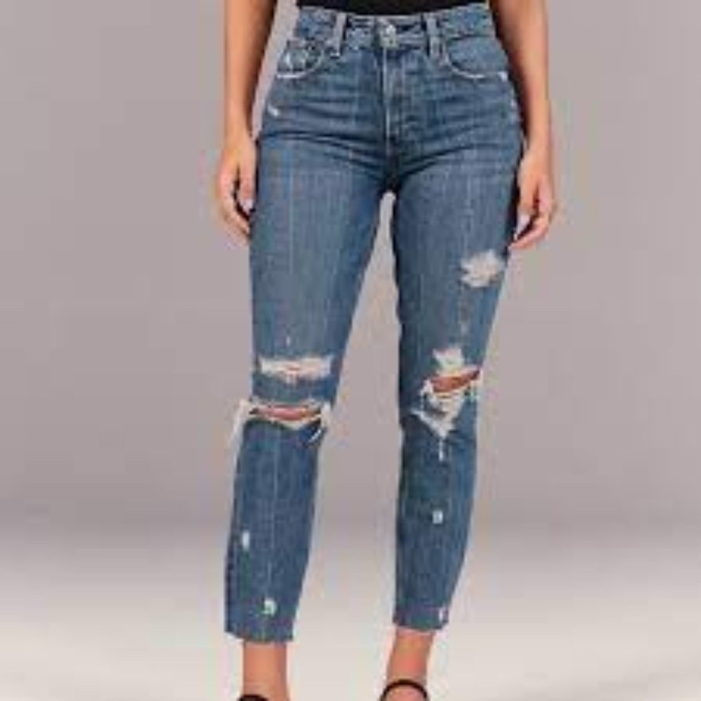 Abercrombie & Fitch Curve Love High Rise Mom Jeans size 00